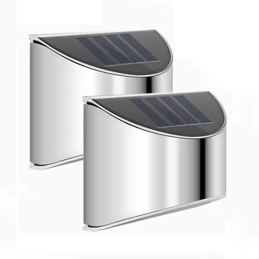 2Pcs Solar Garden Light Stainl - Outdoor Lighting On Fence reseña y precio