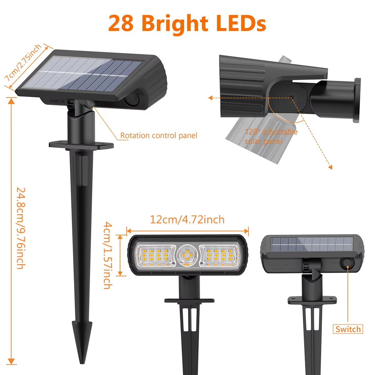 4 Pack Solar Landscape Spot Li - Outdoor Lighting Pathway reseña y precio