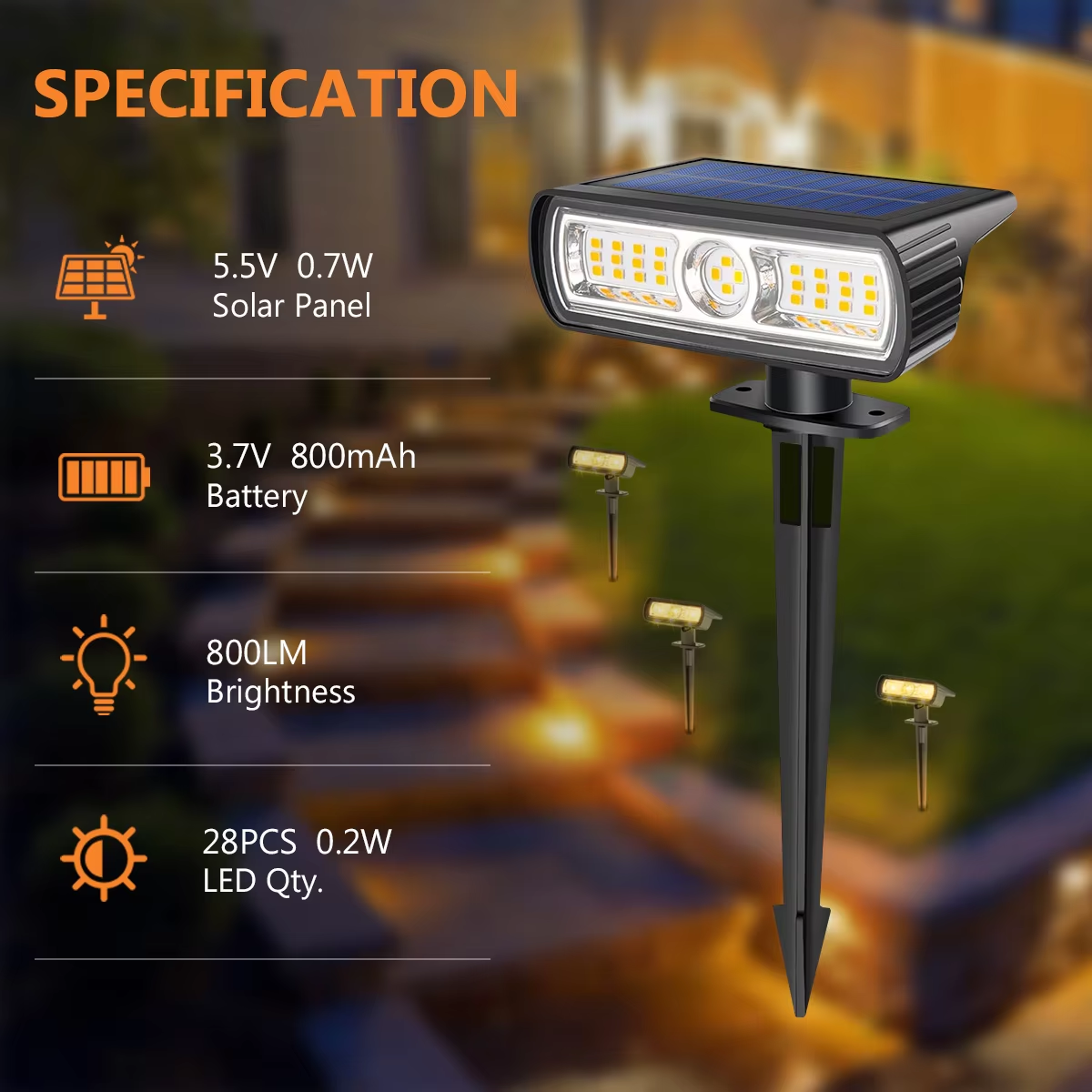 4 Pack Solar Landscape Spot Li - Outdoor Lighting Pathway reseña y precio