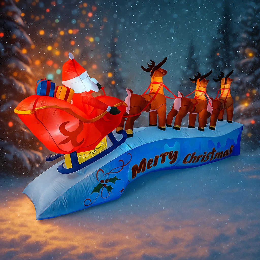 11.8FT Santa Claus Reindeer Sl - Outdoor Lighting Manufacturers reseña y precio