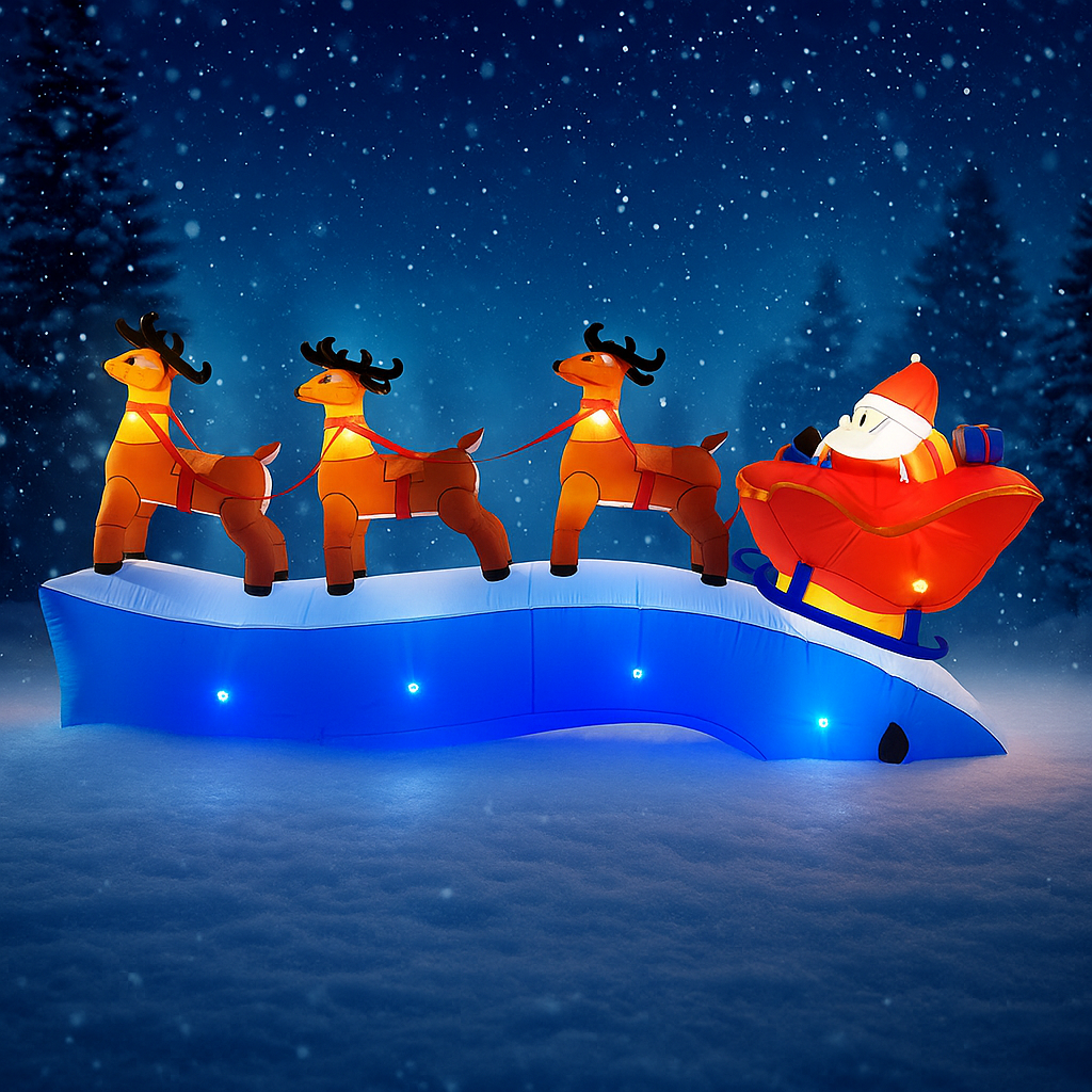 11.8FT Santa Claus Reindeer Sl - Outdoor Lighting Manufacturers reseña y precio