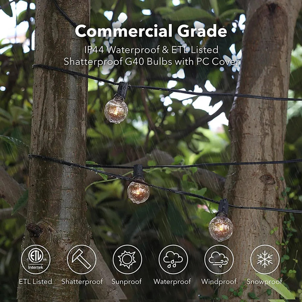 8M/15M G40 Globe String Lights - Outdoor Lighting For Backyard reseña y precio