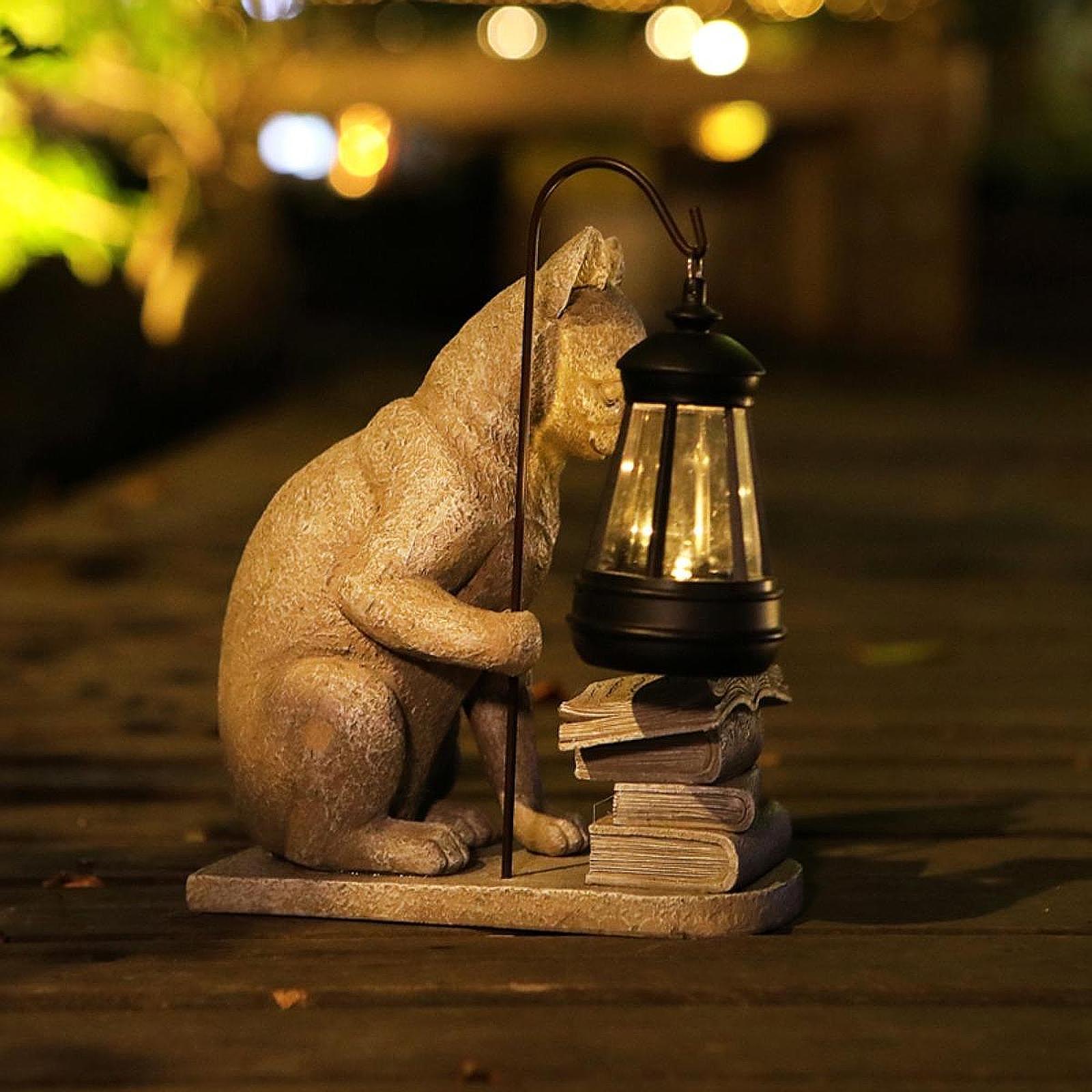 Cat Solar Garden Mini Statue S - Outdoor Lighting Pathway reseña y precio