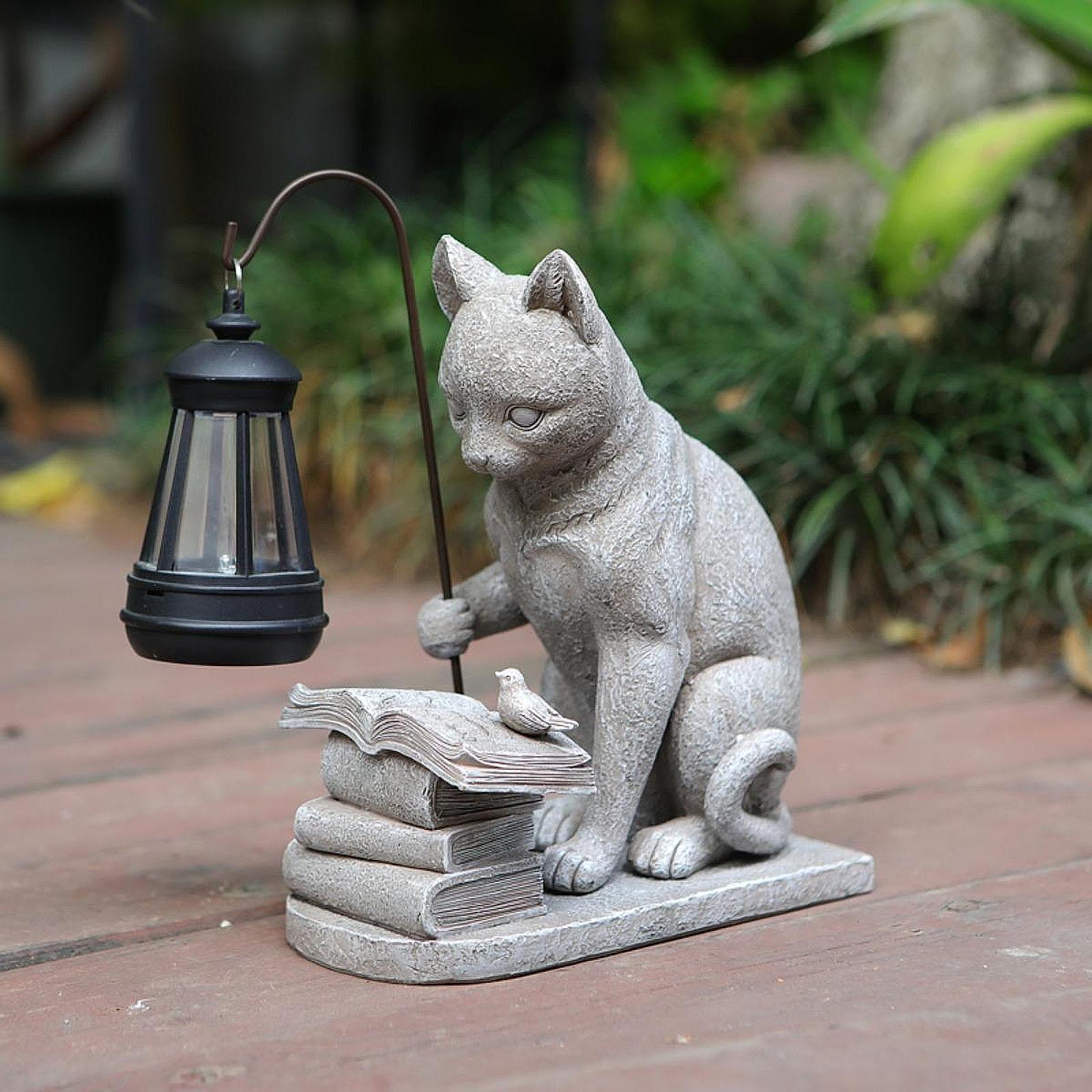 Cat Solar Garden Mini Statue S - Outdoor Lighting Pathway reseña y precio