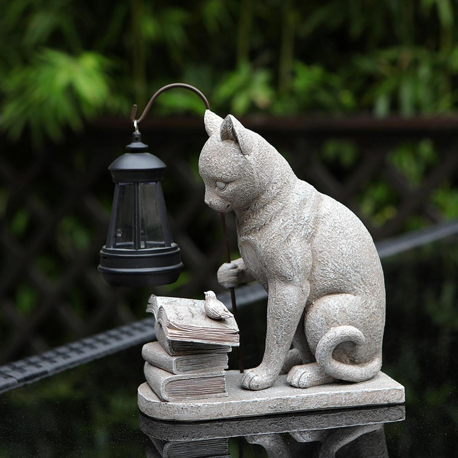 Cat Solar Garden Mini Statue S - Outdoor Lighting Pathway reseña y precio