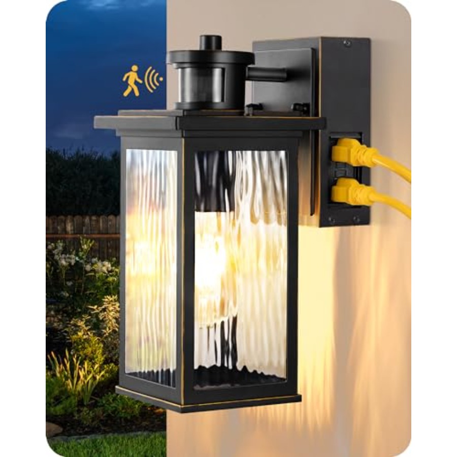 Outdoor Wall Light with GFCI O - Outdoor Lighting No Outlet reseña y precio