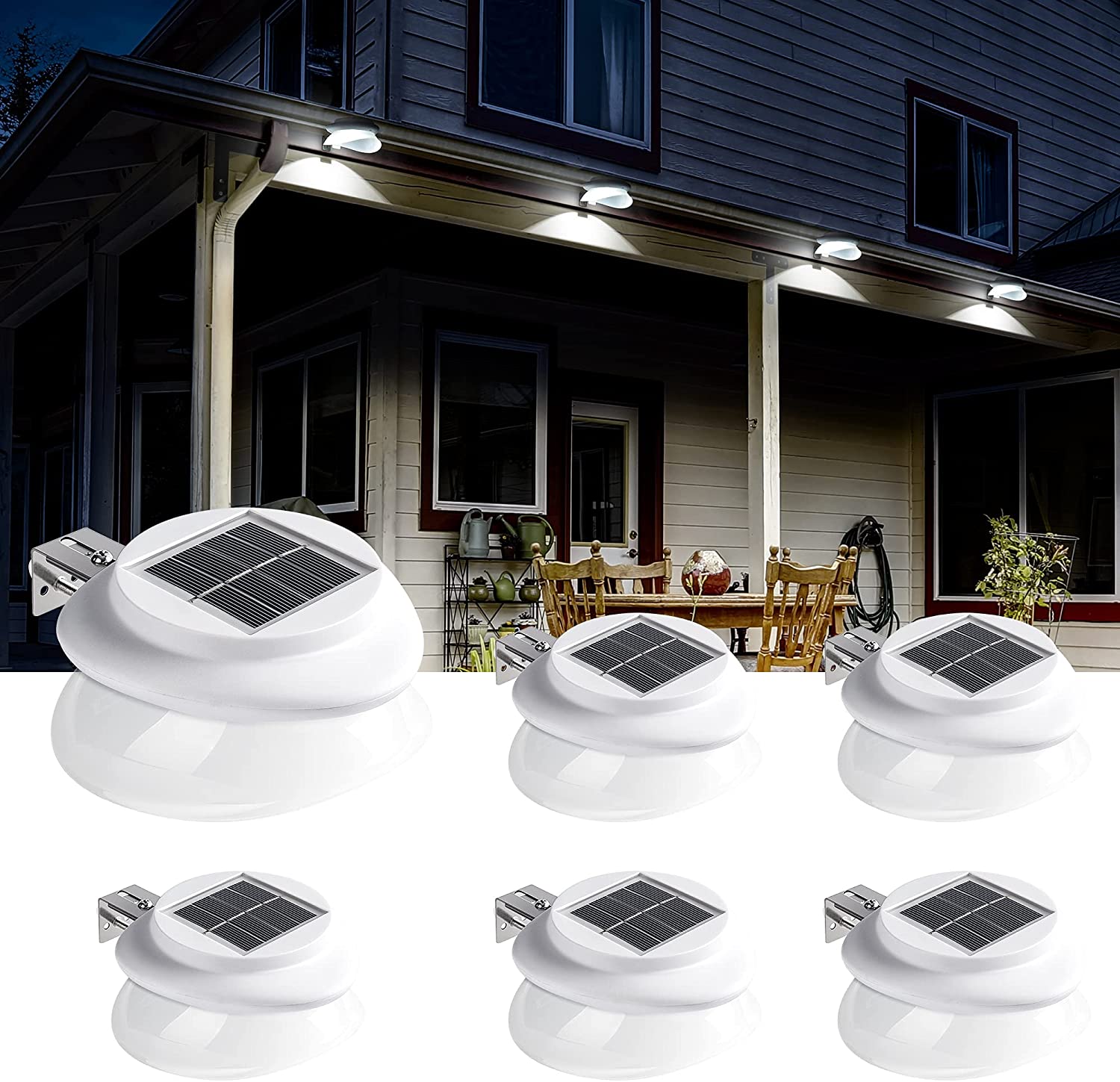 Solar Garden Gutter Lights Out - Outdoor Lighting On Fence reseña y precio