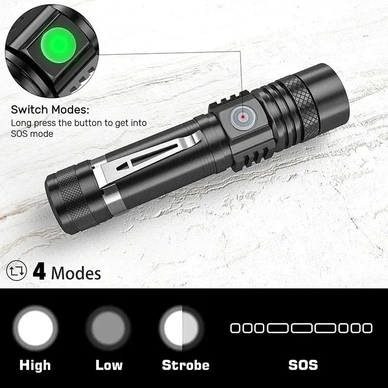 T6 LED Rechargeable Flashlight - Outdoor Lighting Lumen reseña y precio