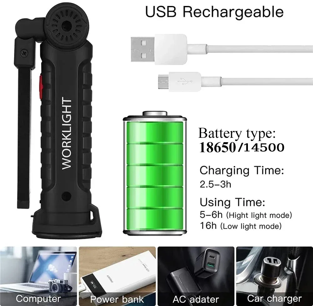 LED COB Flashlight USB Recharg - Outdoor Lighting Bollards reseña y precio