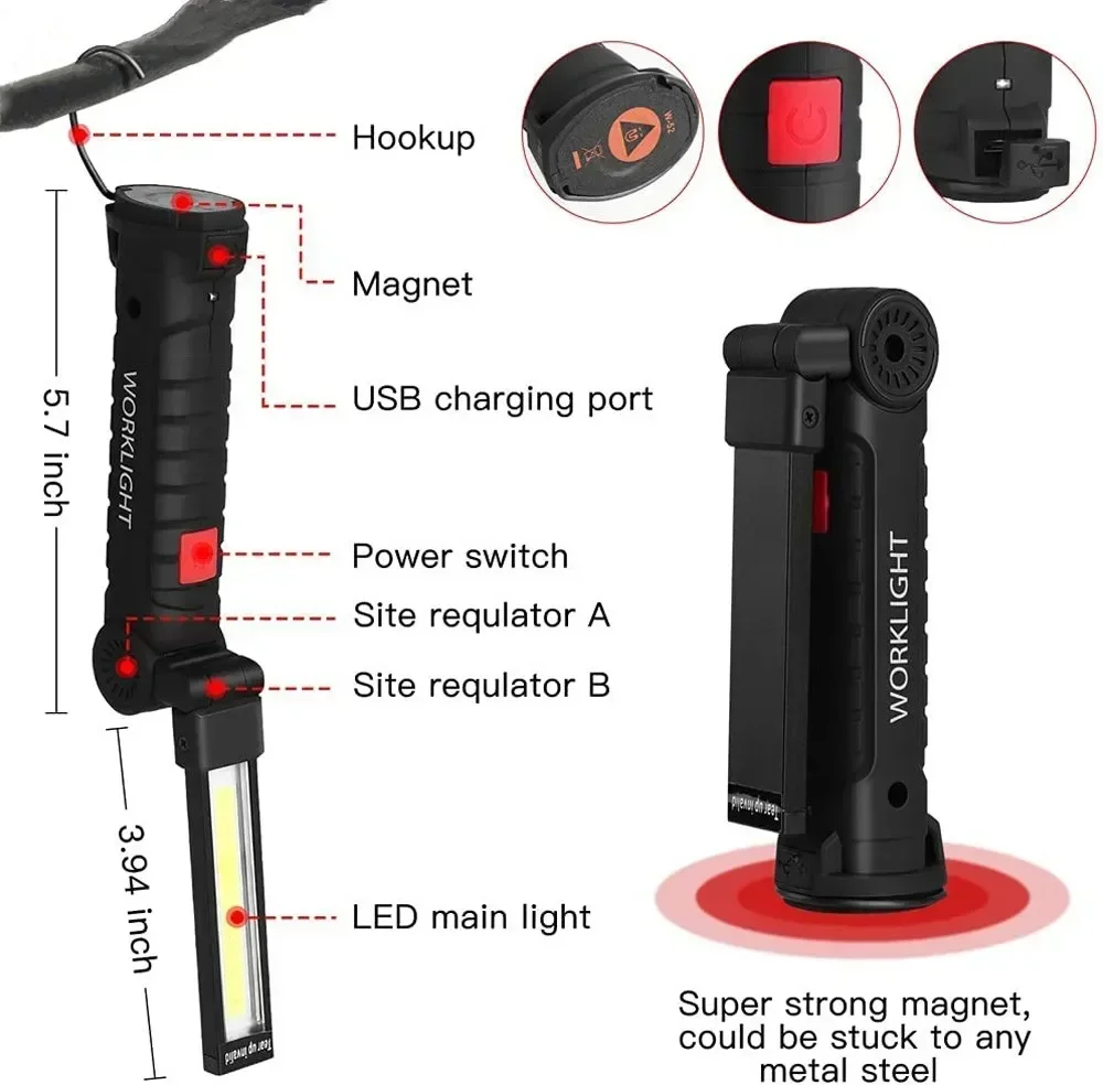 LED COB Flashlight USB Recharg - Outdoor Lighting Bollards reseña y precio