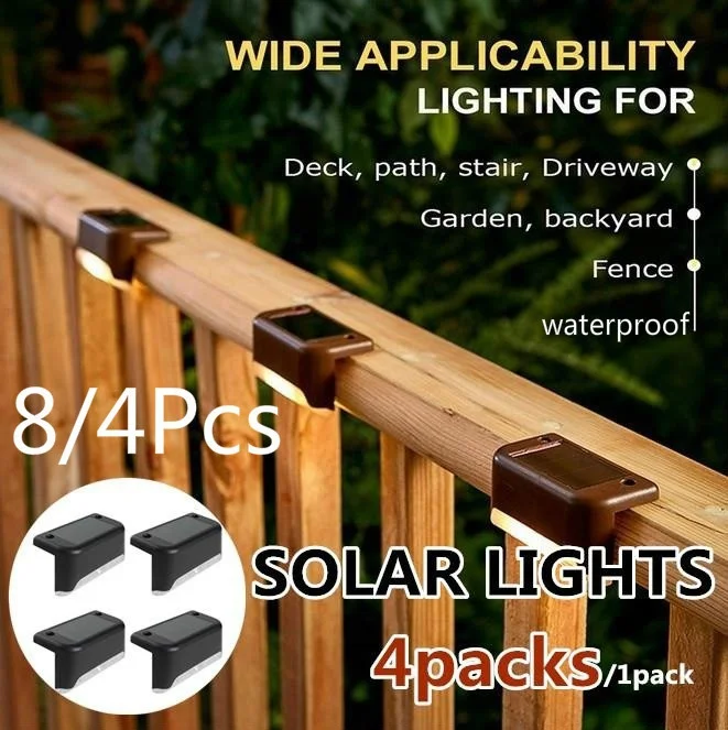 8/6/4/1pcs Solar Stair Street  - Outdoor Lighting Pathway reseña y precio