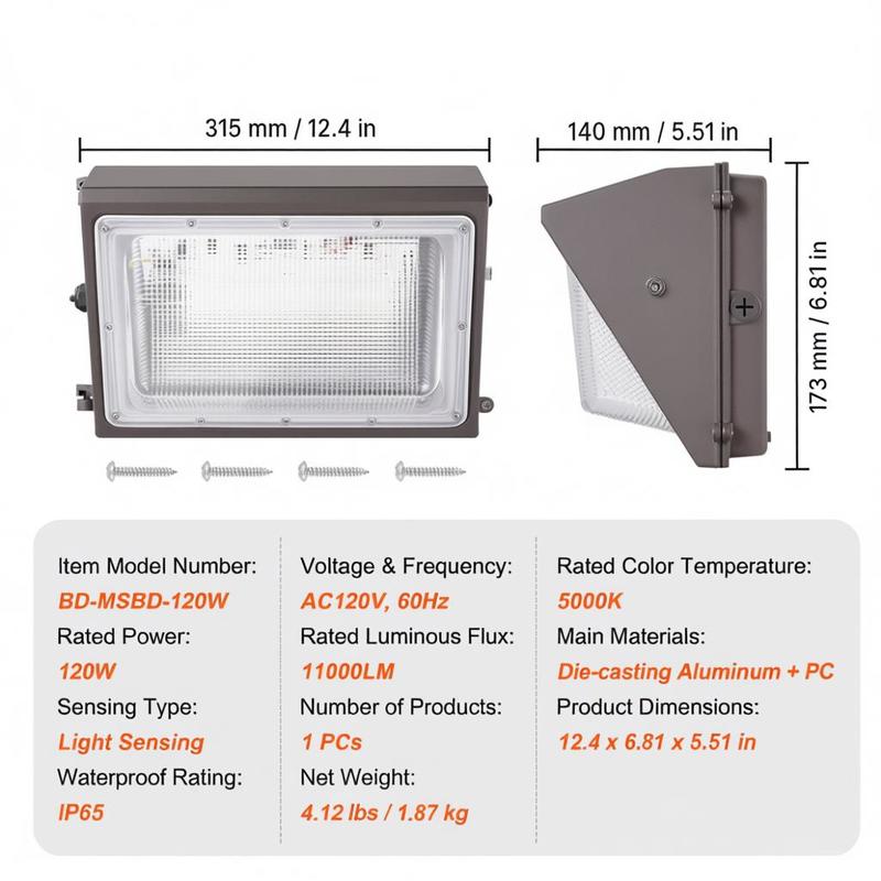 LED Wall Pack Lights, 120W 110 - Outdoor Yard Lighting Fixtures reseña y precio