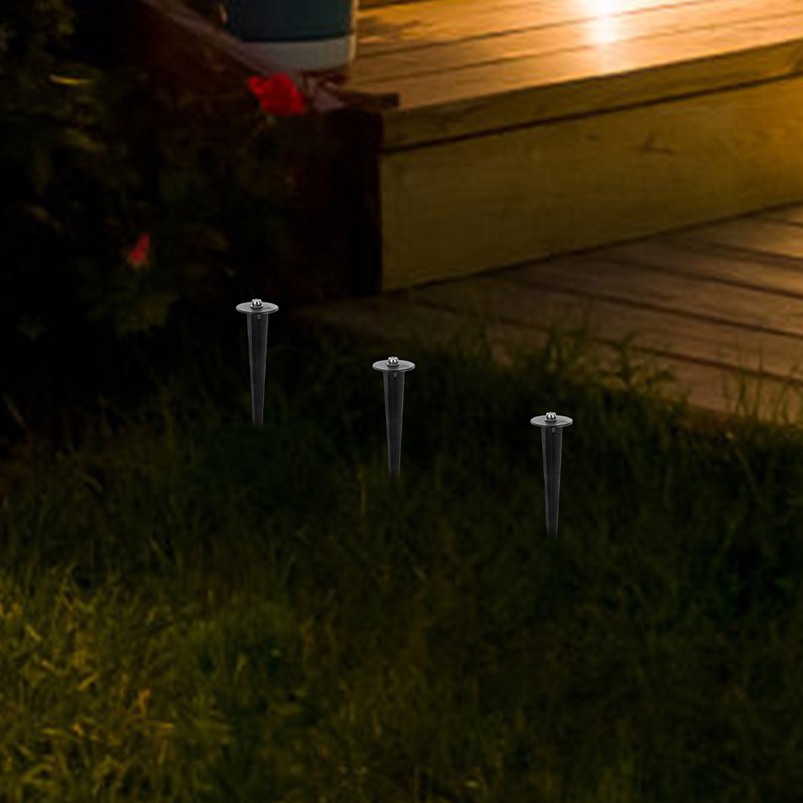 12Pcs Outdoor Solar Yard Stake - Outdoor Lighting Ground Fixtures reseña y precio