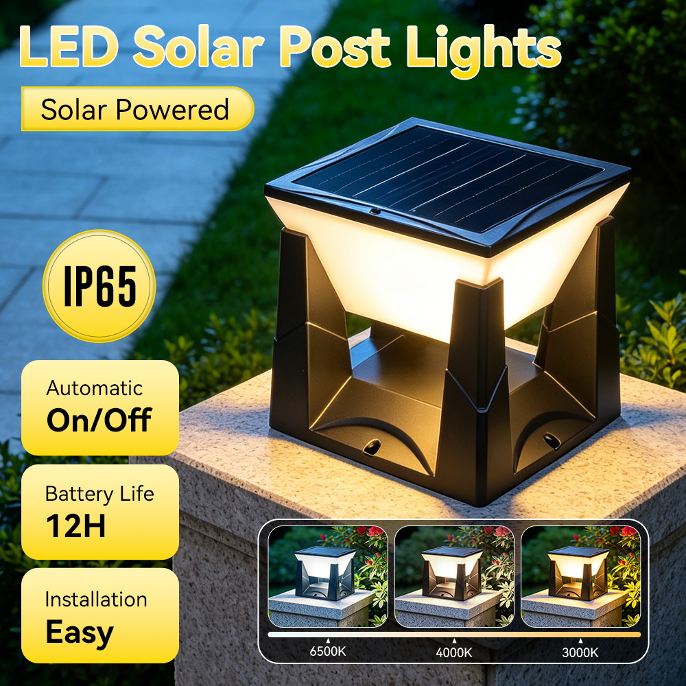 Waterproof LED Solar Pillar La - Outdoor Lighting On Fence reseña y precio