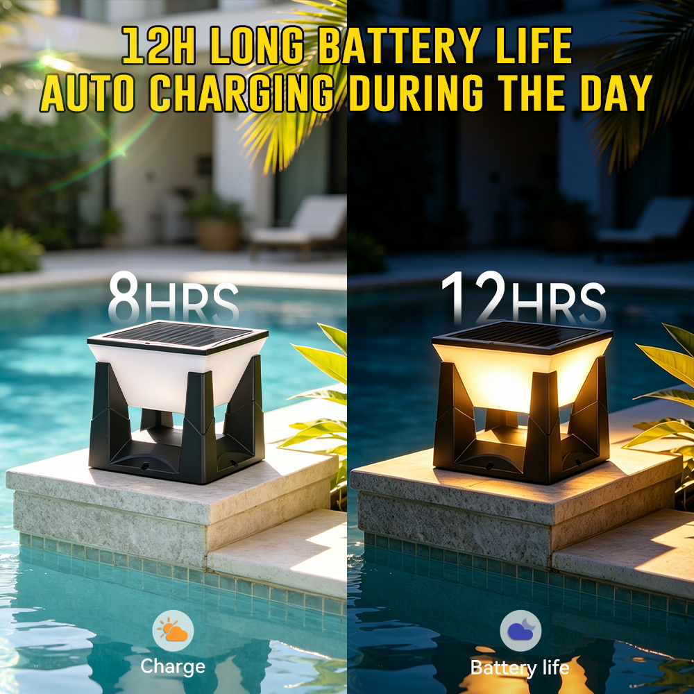 Waterproof LED Solar Pillar La - Outdoor Lighting On Fence reseña y precio