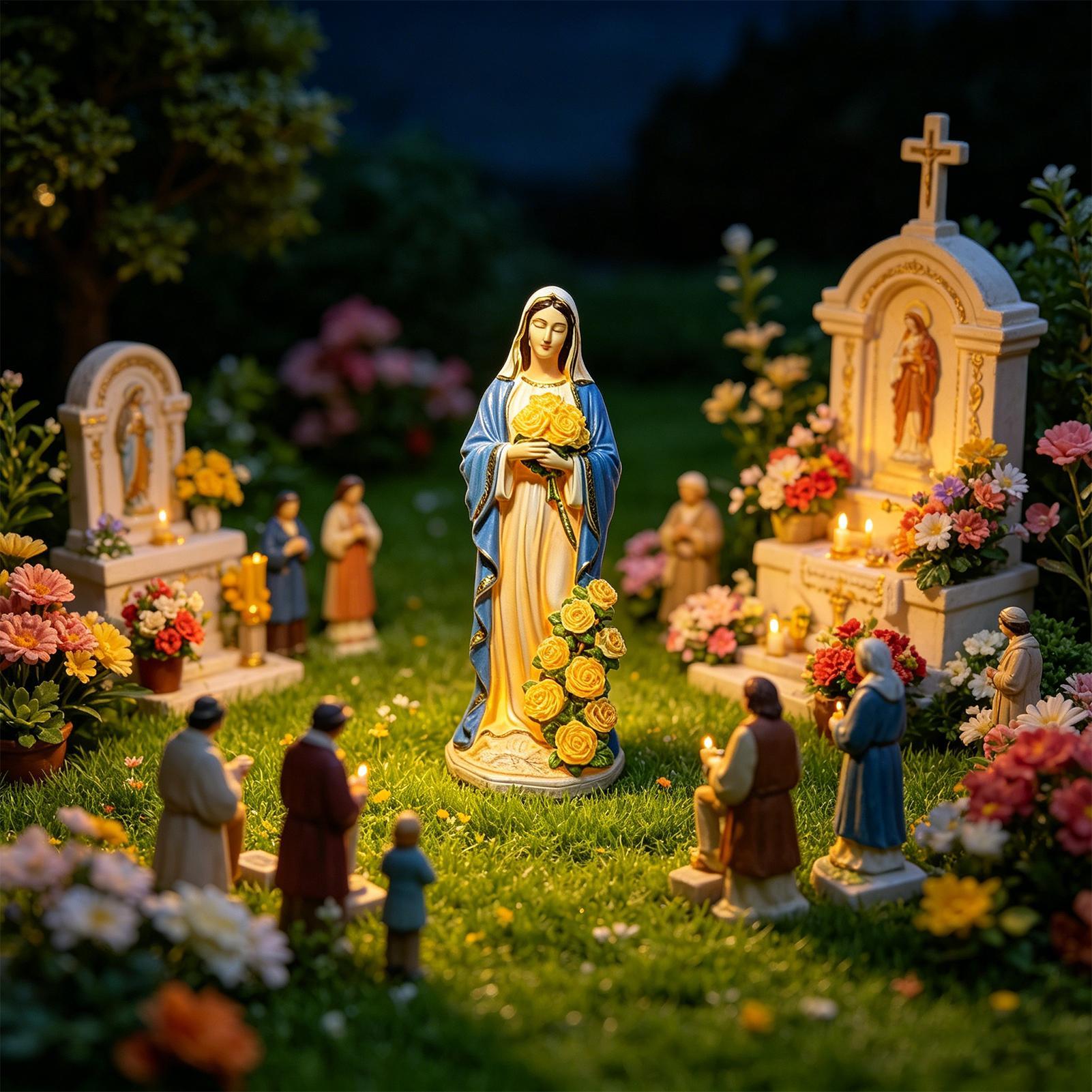 Solar Virgin Mary Statue Outdo - Outdoor Lighting For Backyard reseña y precio